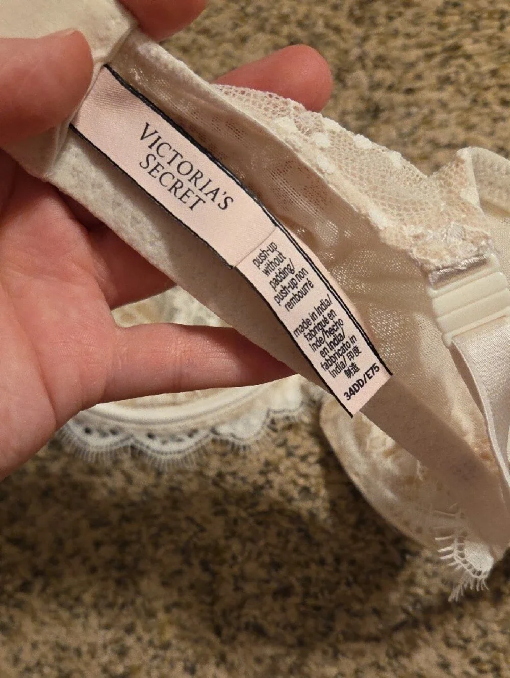 Victoria's Secret Cream Lace Underwire Balconette Bra
